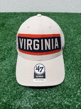 Virginia Cavaliers Beige Baseball Cap with Orange & Navy Detail